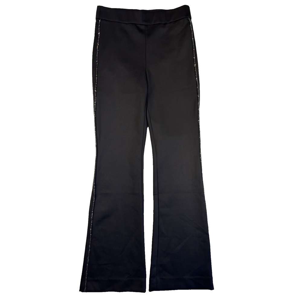 WHBM Women's 4 Sexy Black‎ Flare Dress Pants Slimming Event Holiday Glam Bling